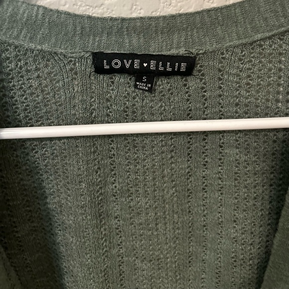 Love Ellie Open Front Ribbed Cardigan Olive Size Small Lightweight - Picture 2 of 6